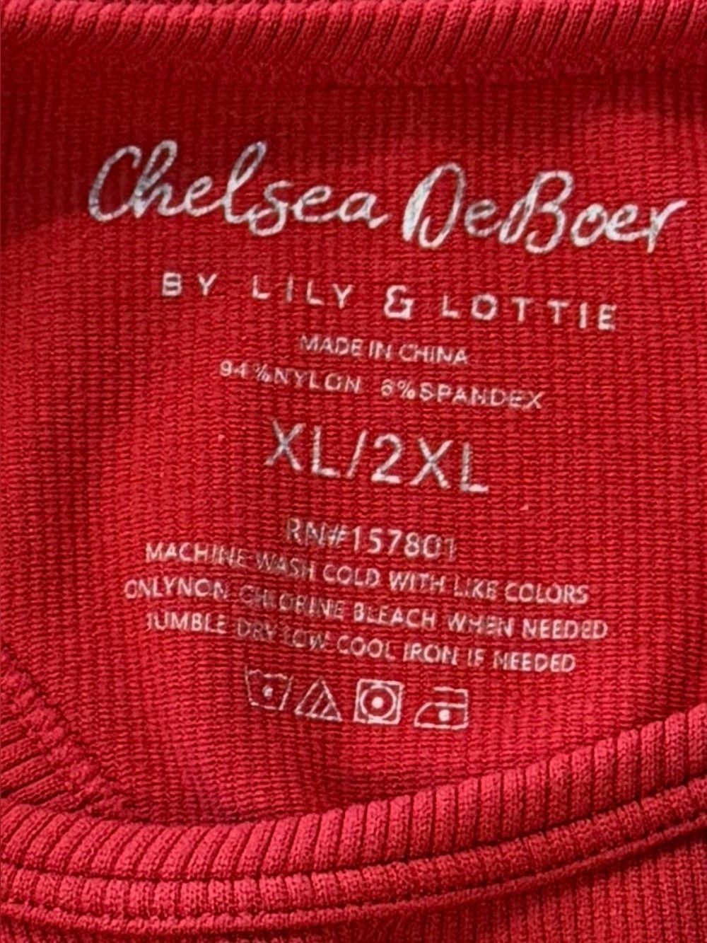 Chelsea DeBoer By Lily & Lottie Tank Size XL/2XL Red Racerback Stretch - Picture 6 of 6
